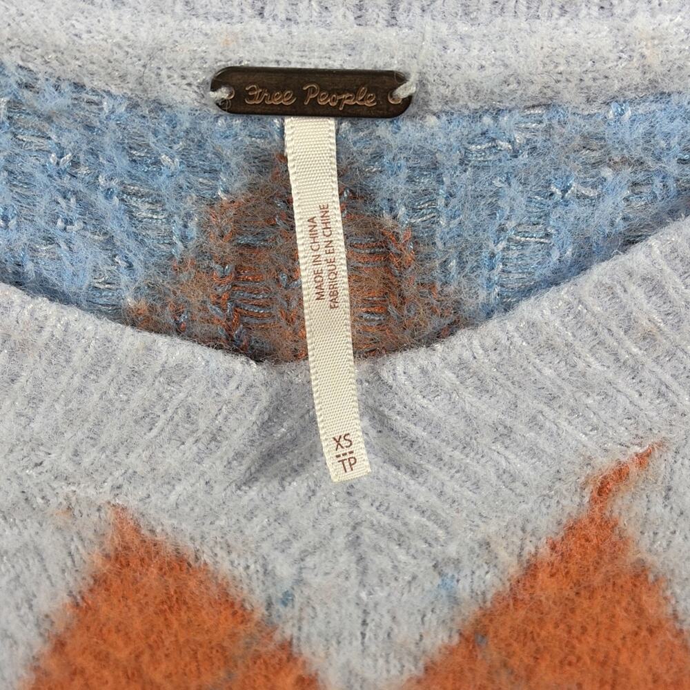Free People Women's Through The Motions Sweater Vest Size XS Orange / Blue - Picture 2 of 7